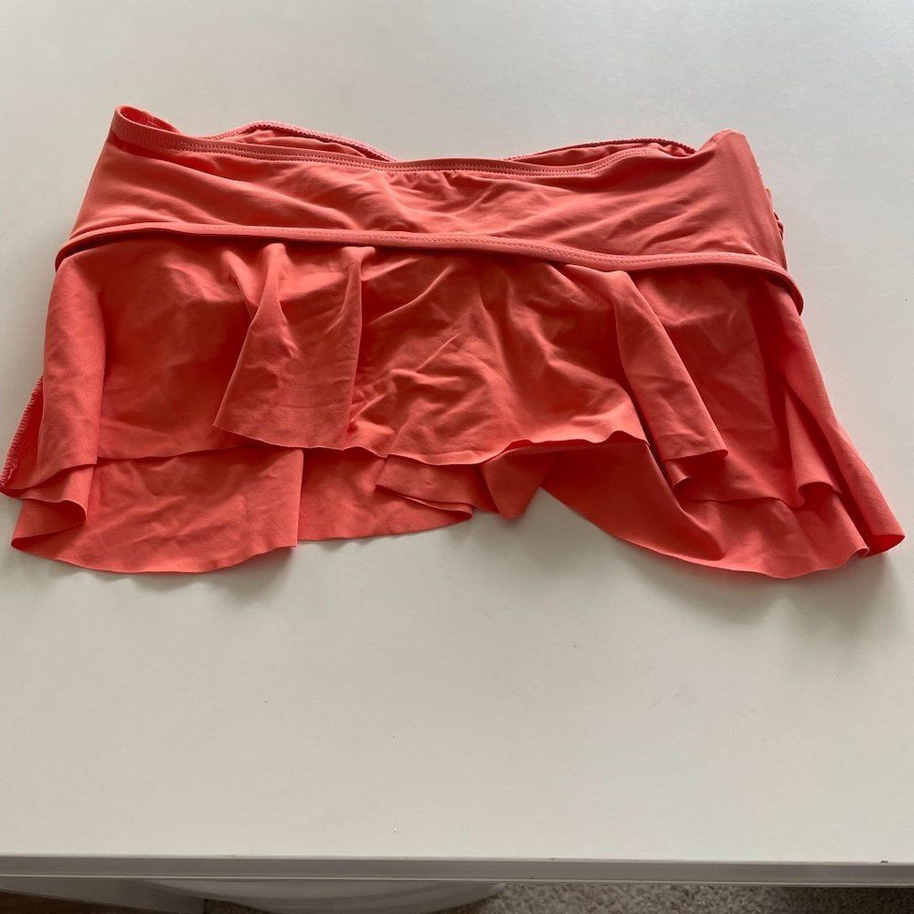 L*Space Lynn Ruffle Bikini Tube Swim Top Peach Pink Fruit Punch Sz Medium‎ - Picture 3 of 5